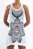 Wholesale Sure Design Women's Sacred Geometry Mandala Tank Dress White - $10.00