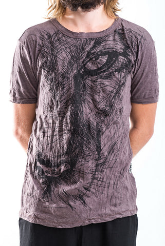 Sure Design Men's Lions Eye T-Shirt Brown