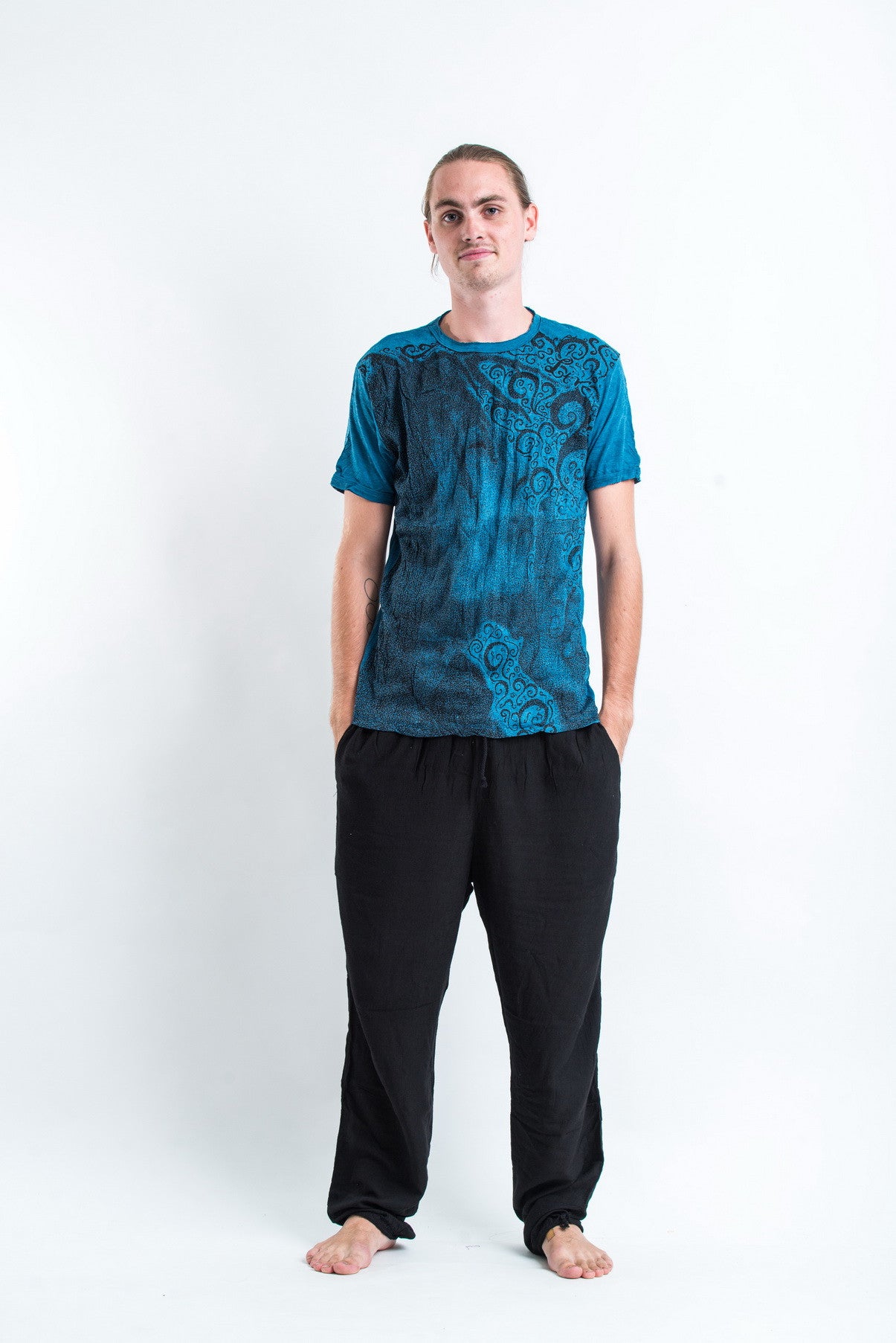 Sure Design Men's Smoking Rasta T-Shirt Denim Blue