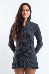 Sure Design Women's Lotus Ohm Hoodie Dress Black