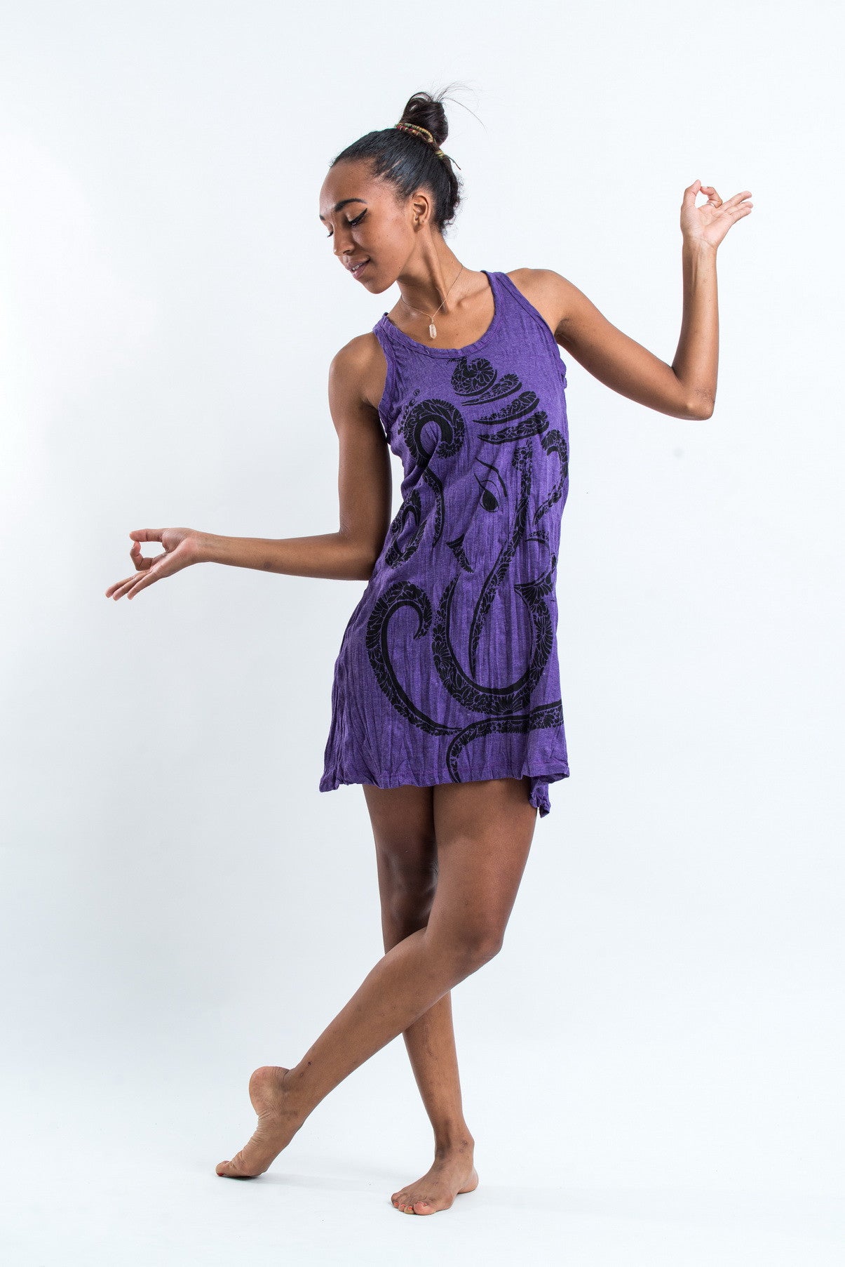 Sure Design Women's Abstrack Ganesha Tank Dress Purple