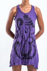 Sure Design Women's Abstrack Ganesha Tank Dress Purple