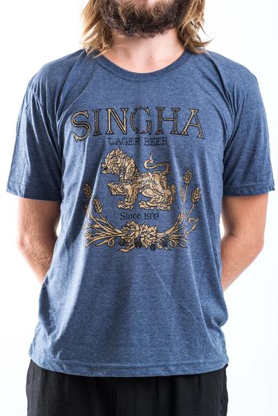 Men's Singha Beer T-Shirt Denim Blue
