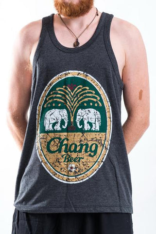Men's Chang Beer Tank Top Black
