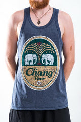 Men's Chang Beer Tank Top Denim Blue
