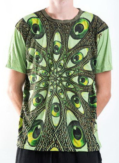 Sure Design Men's Eyes Of The World T-Shirt Green
