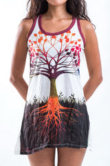 Sure Design Women's Tree of Life Tank Dress White