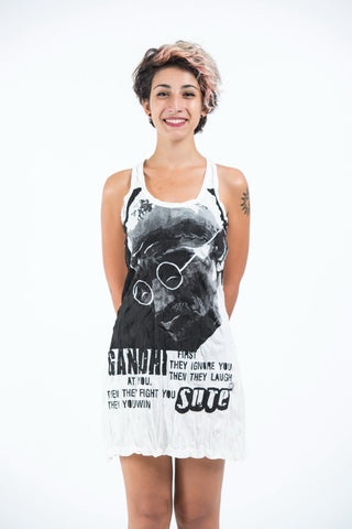 Sure Design Womens Gandhi Tank Dress White