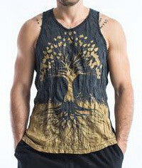 Sure Design Men's Tree Of Life Tank Top Gold on Black