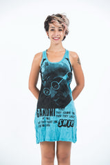Sure Design Womens Gandhi Tank Dress Turquoise