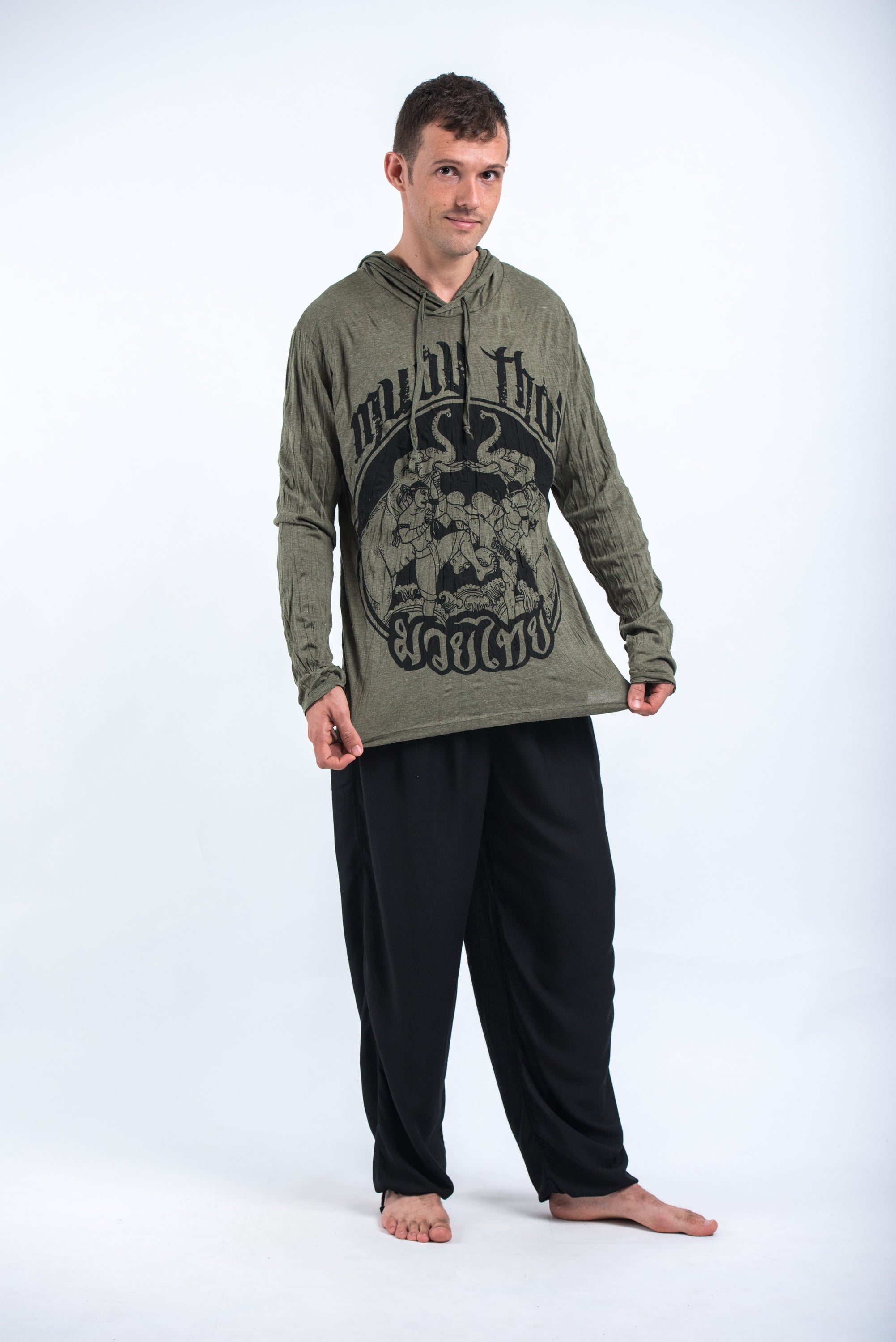 Sure Design Unisex Muay Thai Fighting Hoodie Green