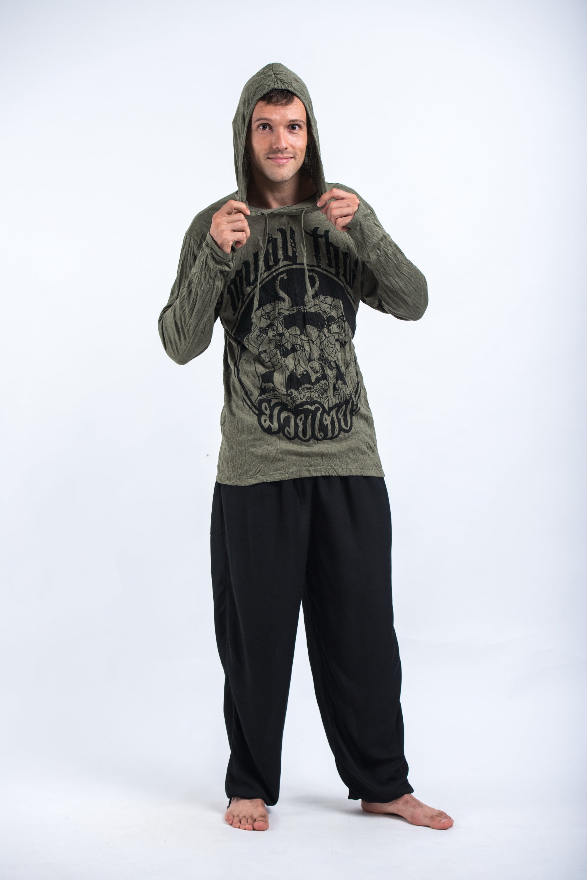 Sure Design Unisex Muay Thai Fighting Hoodie Green