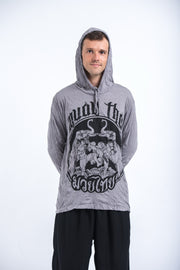 Sure Design Unisex Muay Thai Fighting Hoodie Gray
