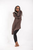 Wholesale Light Hooded Diagonal Cut Sweater in Brown - $26.00
