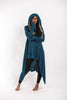 Ultra Long Hooded Sweater in Blue