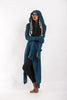 Ultra Long Hooded Sweater in Blue