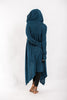 Ultra Long Hooded Sweater in Blue