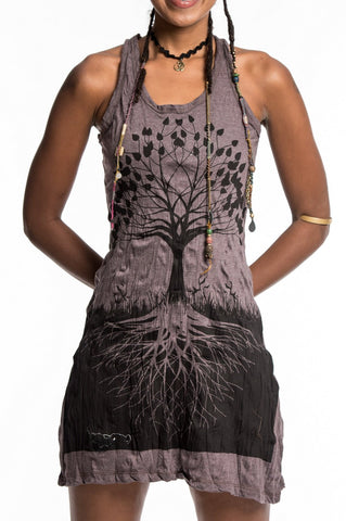 Sure Design Women's Tree of Life Tank Dress Brown