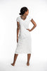 Sure Design Womens Solid V Neck Tee Dress White