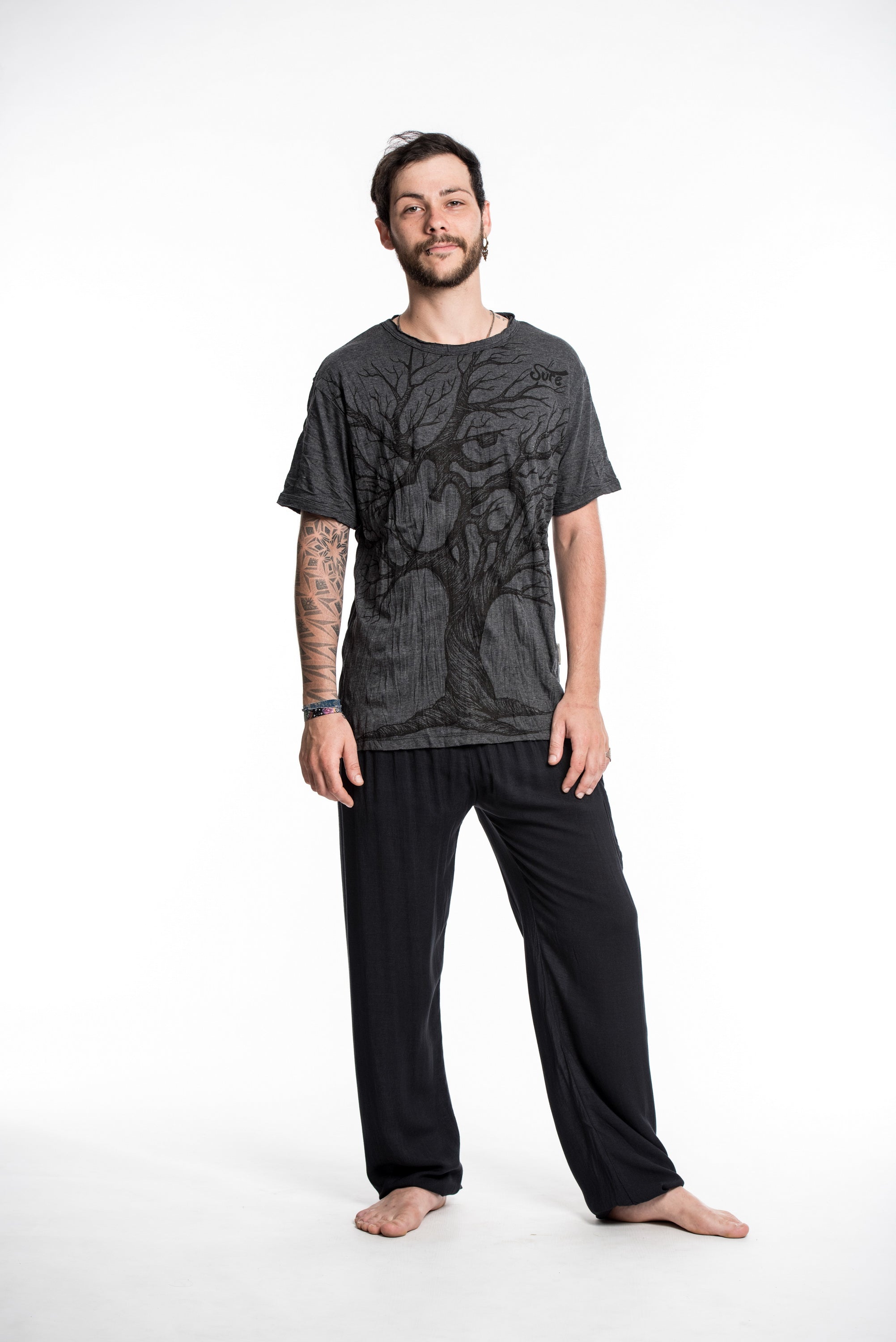 Sure Design Men's Ohm Tree T-Shirt Black