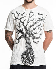 Sure Design Men's Peace Tree T-Shirt White
