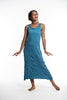 Sure Design Womens Solid Scoop Neck Tank Dress Denim Blue