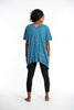 Sure Design Women's Tree of Life Loose V Neck T-Shirt Denim Blue