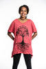 Sure Design Women's Tree of Life Loose V Neck T-Shirt Red