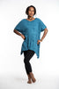 Sure Design Women's Solid Loose V Neck T-Shirt Denim Blue