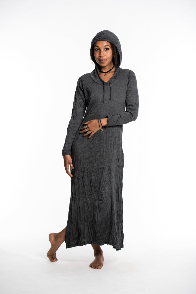Sure Design Womens Solid Long Sleeve Hoodie Dress Black – Sure Design  Wholesale