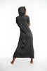 Sure Design Womens Solid Long Sleeve Hoodie Dress Black