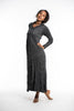 Sure Design Womens Solid Long Sleeve Hoodie Dress Black