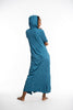 Sure Design Womens Solid Long Sleeve Hoodie Dress Denim Blue