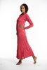 Sure Design Womens Solid Long Sleeve Hoodie Dress Red