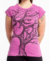 Sure Design Women's Om Tree T-Shirt Pink