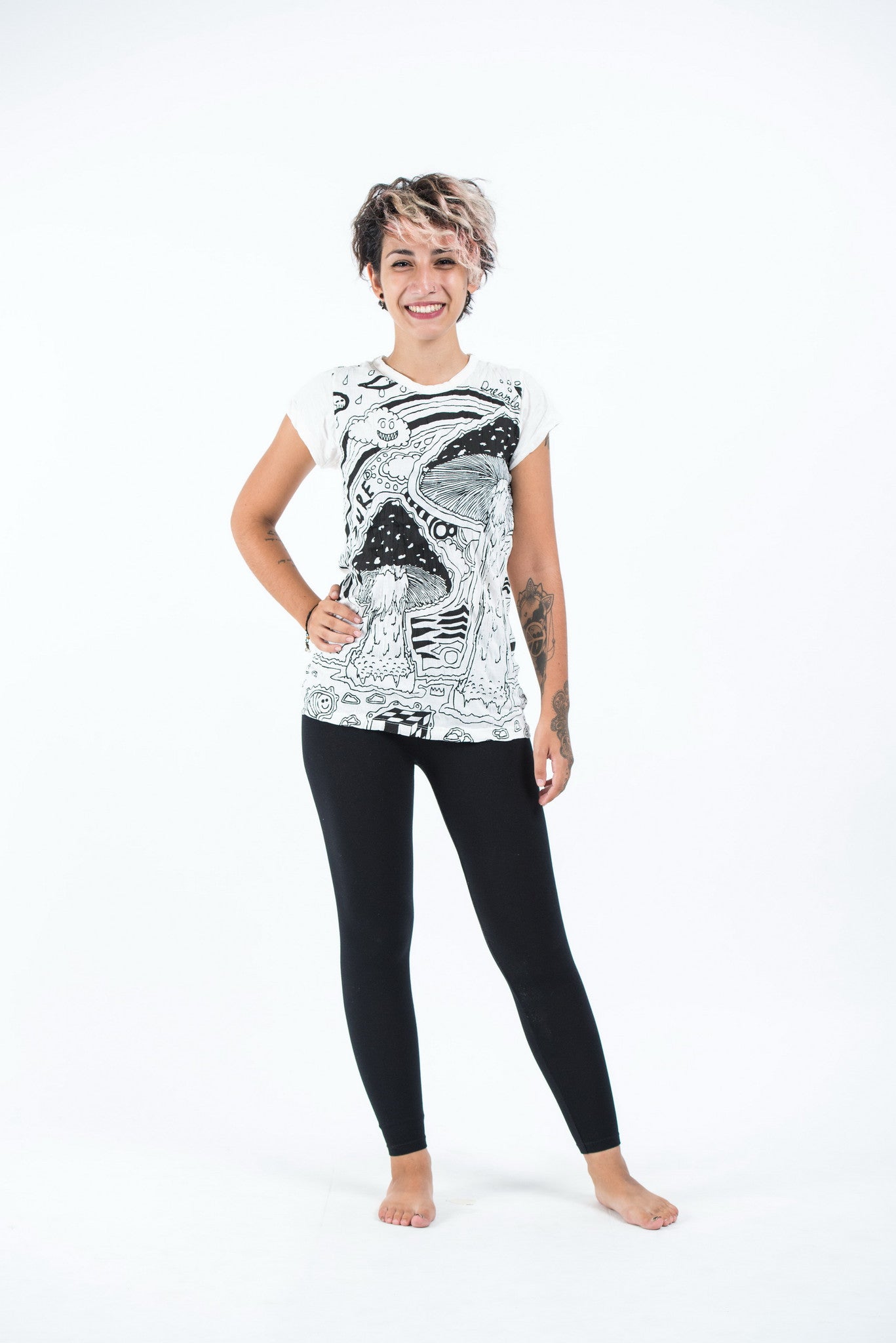 Sure Design Womens Magic Mushroom T-Shirt White