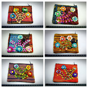 Assorted set of 10 Thai Hand Made Flower Coin Pouch