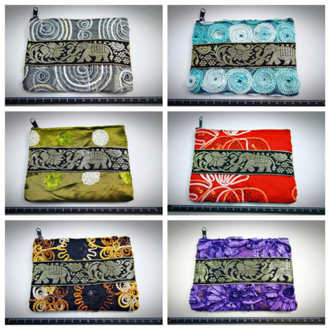 Assorted set of 10 Thai Assorted Silk Coin Pouch BESTSELLER