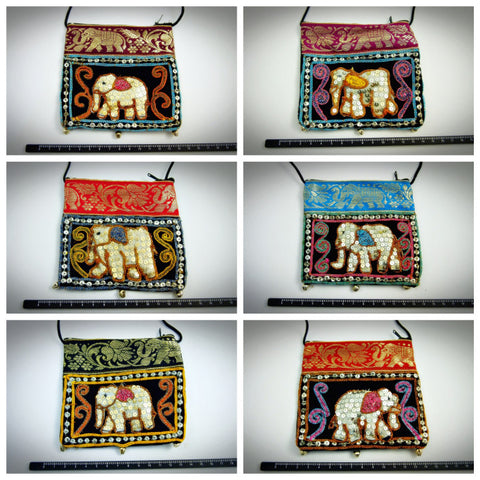 Assorted set of 10 Thai Burmese Elephant Bags