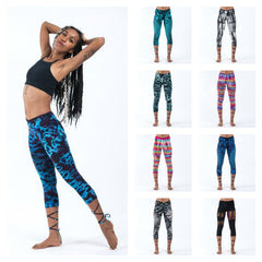 Assorted set of 10 Womens Tie Dye Capri Leggings