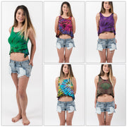 Assorted Set of 5 Women Tie Dye Crop Tank Top