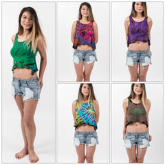 Assorted Set of 10 Women Tie Dye Crop Tank Top