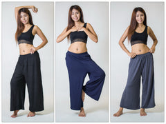 Assorted Set of 5 Women's Solid Color Wide Leg Palazzo Harem Pants