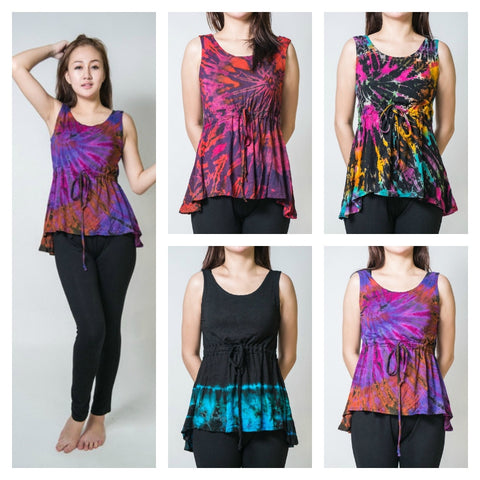 Assorted Set of 5 Sure Design Women Tie Dye Tank Top