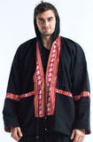 Wholesale Thai Traditional Unisex Woven Cotton Fabric Hoodies With Delicate Embroidery Black - $18.00