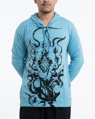 Unisex Ganesh Chakra Hoodie in Turquoise