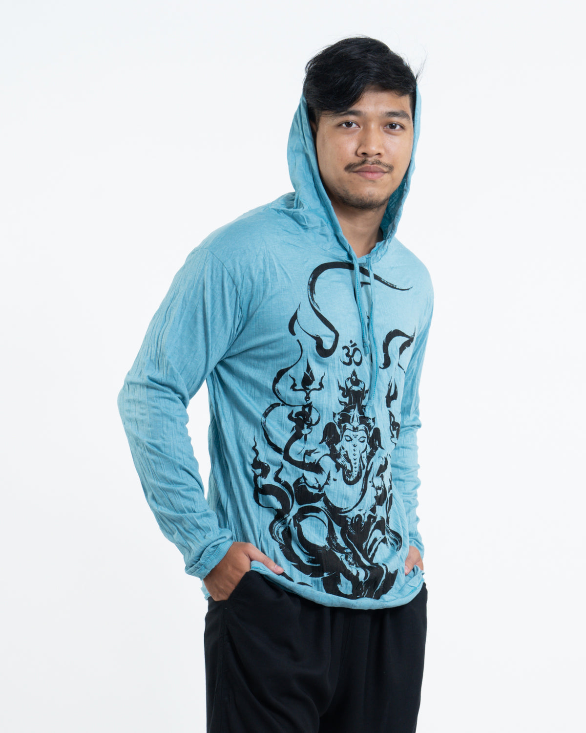Unisex Ganesh Chakra Hoodie in Turquoise
