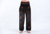 Peacock Eye Unisex Harem Pants in Black