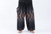 Plus Size Diamond Peacock Unisex Harem Pants in Black