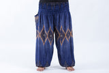Wholesale Plus Size Diamond Peacock Unisex Harem Pants in Blue - $14.50